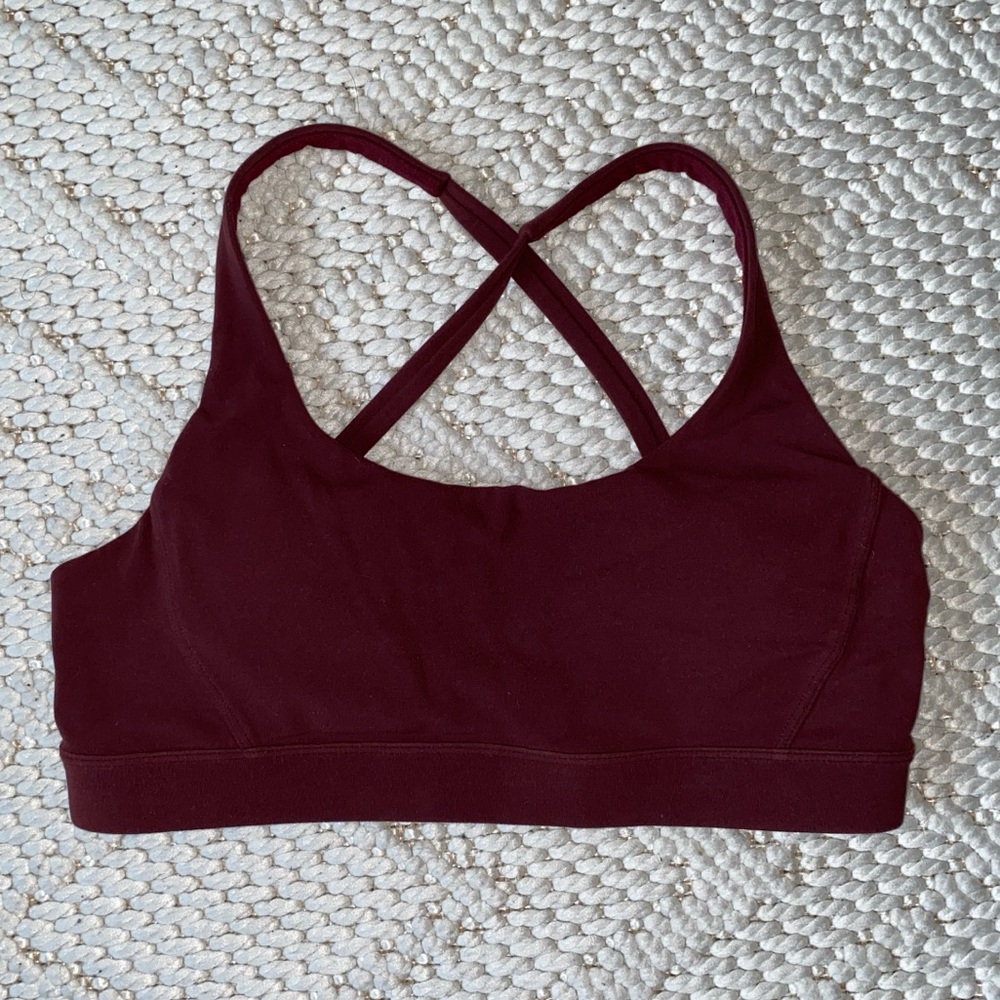 Stori burgundy sports bra size 8